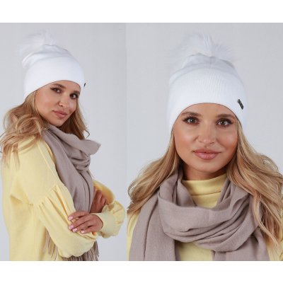 Fashionweek dámská zimní čepice s bambulí ZIZI39/P14 bílá