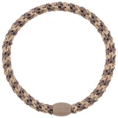 KKNEKKI Gumička do vlasů Kknekki Slim Mole-Beige Glitter, béžová barva, textil – Zboží Dáma