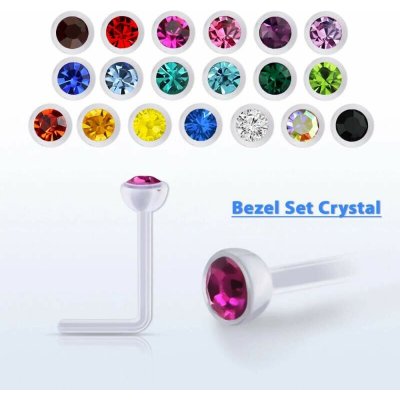 InfinityPierce Bioplast zahnutý piercing do nosu s krystalem Swarovski ANSBC25 – Zboží Dáma