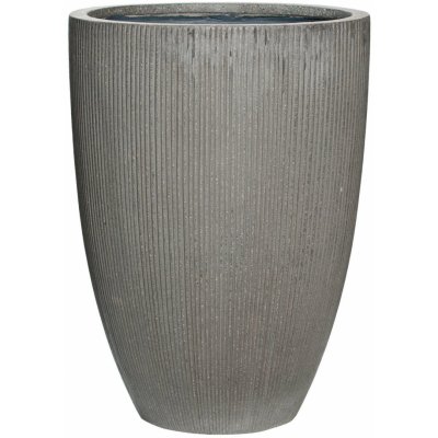 Pottery Pots Květináč Ben, tmavě šedá (vertikální vroubkování) 55 cm