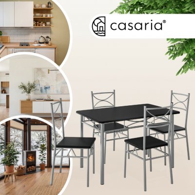 Casaria Sedací souprava Paul 5dílný černá – Hledejceny.cz
