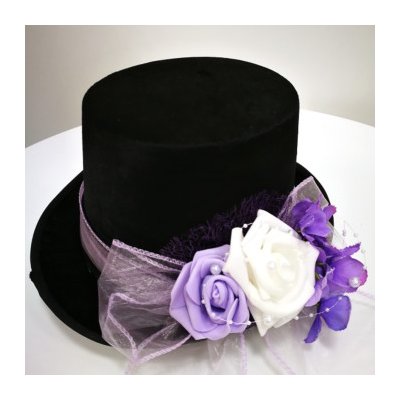 Svatba-eshop Cylindr bílo fialové růže - svatební cylindr na ženichovo auto – Zboží Dáma