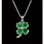 Sisi Jewelry Náhrdelník Swarovski Elements Čtyřlístek pro štěstí - zelený NH1040-N9554-3 Zelená – Zboží Dáma