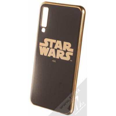 Pouzdro Star Wars Titulní Logo 002 TPU pokovené ochranné silikonové s motivem Samsung Galaxy A7 2018 černé