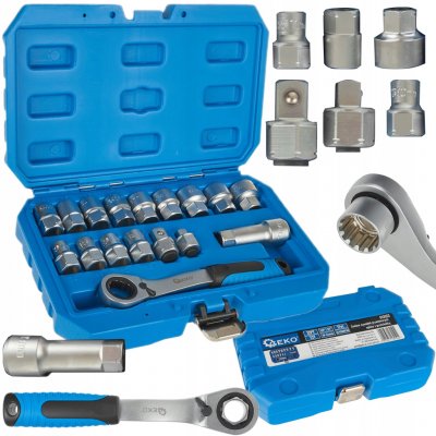 Geko Gola sada s průchozí ráčnou Gear Lock 10-24mm 17ks G13552 – Hledejceny.cz