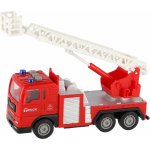 Teddies Auto hasiči plast 16cm na setrvačník na baterie se světlem se zvukem v krabici 21x13x9cm – Zboží Dáma