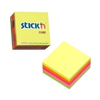 Kostka samolepicí neonová, 51x51 mm, 250 lístků – Hledejceny.cz