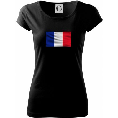 Francouzská vlajka obdélník Pure dámské triko Černá