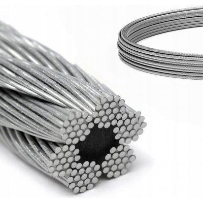 Ocelové lanko 5mm, oplet 6x19, pozink, 50m – Hledejceny.cz