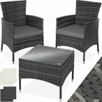 TecTake 402864 Zahradní ratanový nábytek Lucern 2+1 šedá umělý ratan – Hledejceny.cz