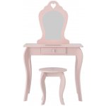 Shabby Chic PHO0403 Dětský toaletní stolek se zrcadlem a židličkou 108x71x39,5cm růžový – Sleviste.cz