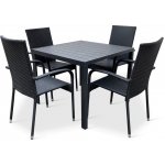 Vikio Zahradní ratanový set 90x90 pro 4 osoby DT280 antracit – Zboží Dáma
