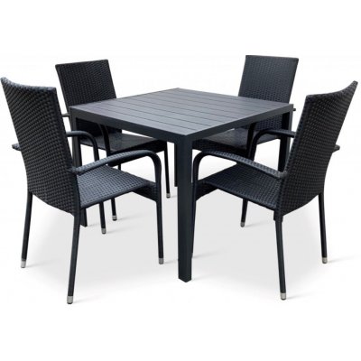 Vikio Zahradní ratanový set 90x90 pro 4 osoby DT280 antracit – Zboží Dáma