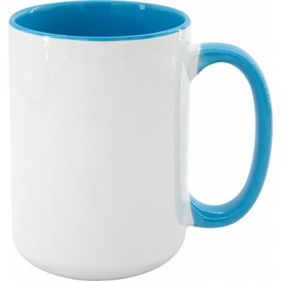 AveTech Světle modrý keramický hrnek barevný vnitřek a ucho 450 ml – Sleviste.cz