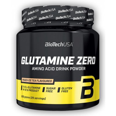 BioTech USA Glutamine Zero 300g broskvový ledový čaj + volitelný dárek