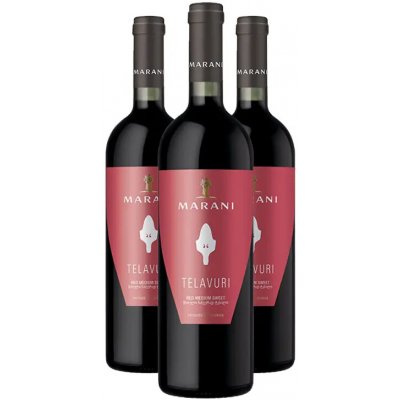 Marani TELAVURI červené polosladké víno 11,5% 3 x 0,75 l (holá láhev) – Hledejceny.cz