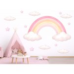 Nalepte.cz Duha pro holky textilní přelepitelné samolepky na zeď arch 75 x 40 cm – Zboží Dáma