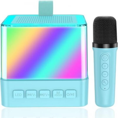 Dětské karaoke s 1 mikrofonem bezdrátový karaoke mikrofon s LED světly přenosné Bluetooth – Sleviste.cz