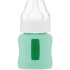 Láhev a nápitka EcoViking skleněná kojenecká lahev široká mátová 120ml
