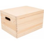 ČistéDřevo DŘEVĚNÝ BOX S VÍKEM 40X30X23 CM