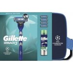 Gillette Mach3 strojek + hlavice 4 ks + Sensitive gel 200 ml + kosmetická taška – Hledejceny.cz