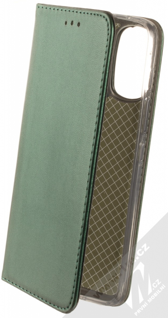Pouzdro 1Mcz Magnetic Book Motorola Moto G71 5G tmavě zelené