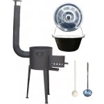 Green home kotlík na guláš smalt 1,2 mm 30 l, Green home poklice nerez INOX, Green home vysoká HODO žáruvzdorná kotlina (2,0 mm) 47 cm PLUS 600, naběračka nerez INOX, vařečka 50 cm SMREK – Hledejceny.cz