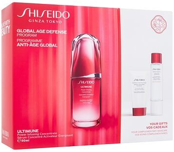 Shiseido Ultimune Global Age Defense Program : pleťové sérum Ultimune Power Infusing Concentrate 50 ml + čisticí pěna Clarifying Cleansing Foam 30 ml + pleťová voda Treatment Softener