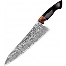 KnifeBoss damaškový nůž Chef 8.5" Ebony wood VG 10 214 mm