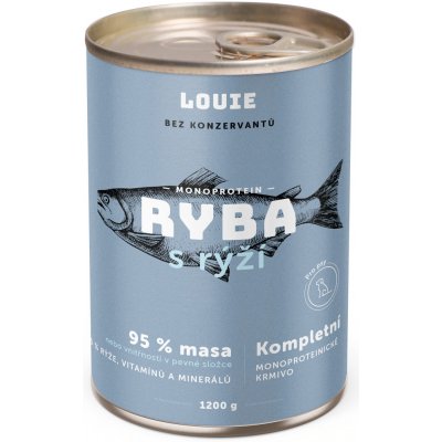 Louie Kompletní ryba s kuřecím 95 % s rýží 5 % 1,2 kg