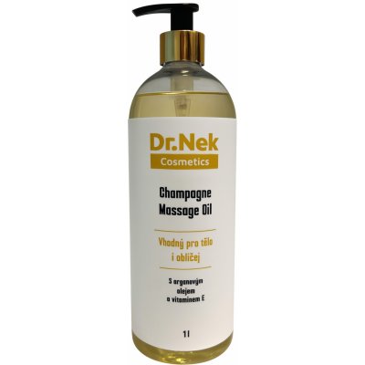 Dr.Nek Cosmetics masážní olej champagne s pumpičkou 1l – Sleviste.cz