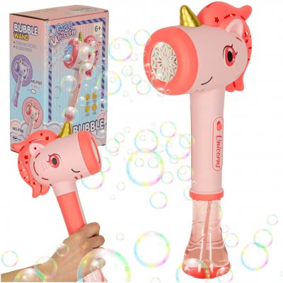 Creative Corner Mýdlová bublinová pistole bublinový stroj jednorožec hůlka světlo zvuk – Zboží Dáma