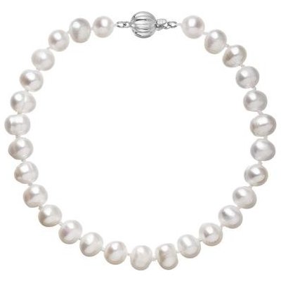 Evolution Group perlový náramek z říčních perel se zapínáním z bílého 14 karátového zlata 823001.1/9272B bílý