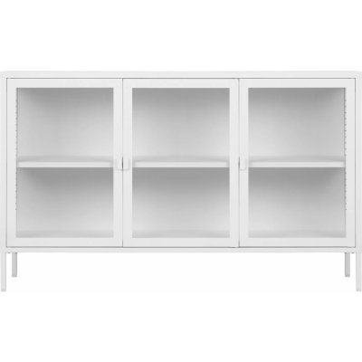 House Nordic Brisbane Skleněná vitrína nízká 85 x 140 cm bílý kov – Zbozi.Blesk.cz