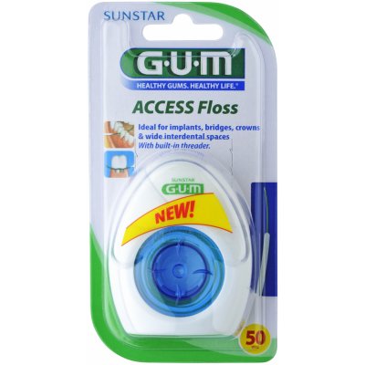 G.U.M Access Floss Superfloss pro čištění implantátů korunek a můstků nacívce 50 ks – Hledejceny.cz