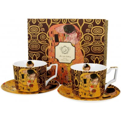 Duo Gifts Přátelská souprava Gustav Klimt Polibek 2x šálek s podšálkem na kávu 270 ml