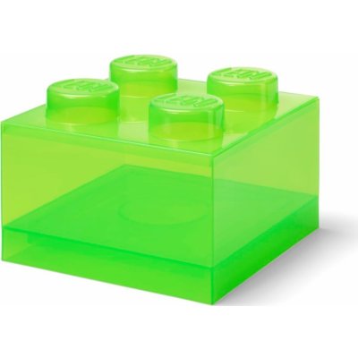 LEGO® úložný box 4 s víkem průhledná zelená – Sleviste.cz