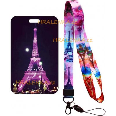 Šňůra na krk 23618 s cedulkou Eiffelova věž – Zboží Mobilmania