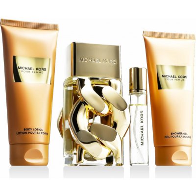 Michael Kors Pour Femme Michael Kors Pour Femme EDP 100 ml + sprchový a koupelový gel 100 ml + tělové mléko 100 ml + cestovní sprej 10 ml – Zboží Dáma