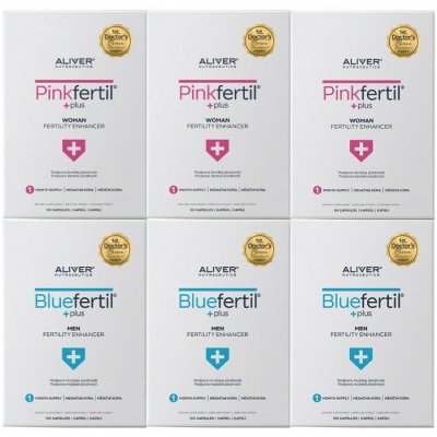 Aliver Pikfertil + Bluefertil balíček 3+3 6x90 kapslí – Hledejceny.cz