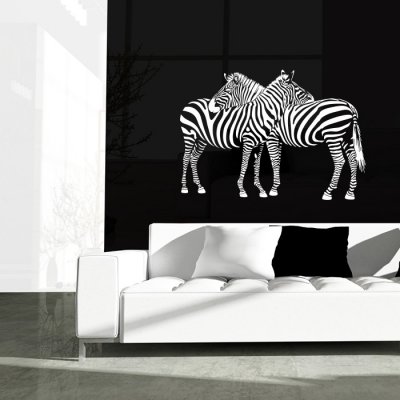 SABLIO Samolepka na zeď Pasoucí se zebry 2 rozměry 60x42 cm – Sleviste.cz