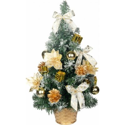 MagicHome vánoční stromeček ozdobený, zlatý, 50 cm – Hledejceny.cz