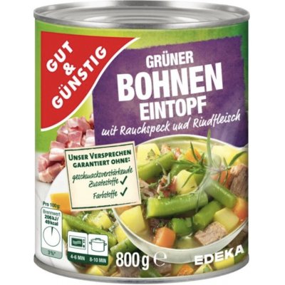 G&G Fazolový eintopf s uzenou slaninou a hovězím masem 0,8 kg – Zboží Dáma
