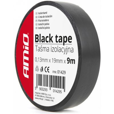 AMiO Elektroizolační páska 19 mm x 9 m černá – Zboží Mobilmania