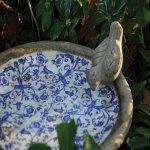Esschert Design Ptačí koupel krmítko Aged Ceramic 34 cm modrobílá keramika – Hledejceny.cz