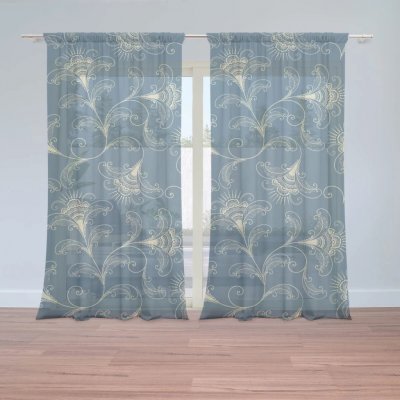 Sablio Záclony Vintage ornamenty: 2ks 150x250cm – Zboží Mobilmania