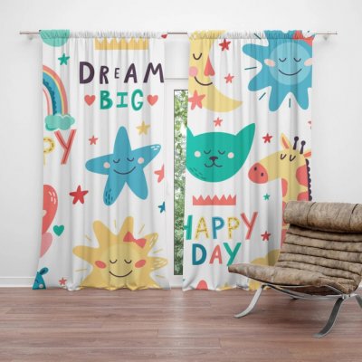 Sablio Závěs Happy day: 2ks 140x250cm – Hledejceny.cz