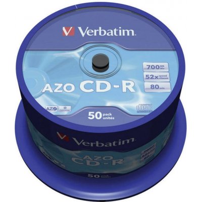Verbatim CD-R 700MB 52x, Super AZO, spindle, 50ks (43343)