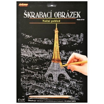 Artlover Škrabací obrázek zlatý Noční pohled na Eiffelovu věž – Zbozi.Blesk.cz