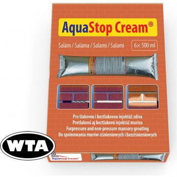 AquaStop Cream® - 6x salám 0,5 l injektážní krém pro sanaci zdiva krémovou injektáží proti vlhkosti